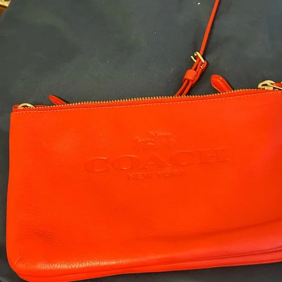 Coach Red Crossbody Bag Sleek Modern Design - Picture 4 of 15
